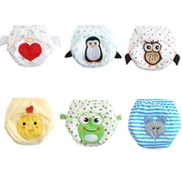 10pclot toddler infant baby boys girls cartoon swim diapers nappy cloth reusable