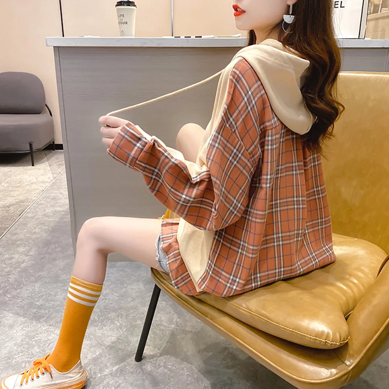 

Women Sweetshirts 2021 Spring And Autumn Korean Fashion Top Loose Aesthetic Clothes Thin Kawaii Hoodie