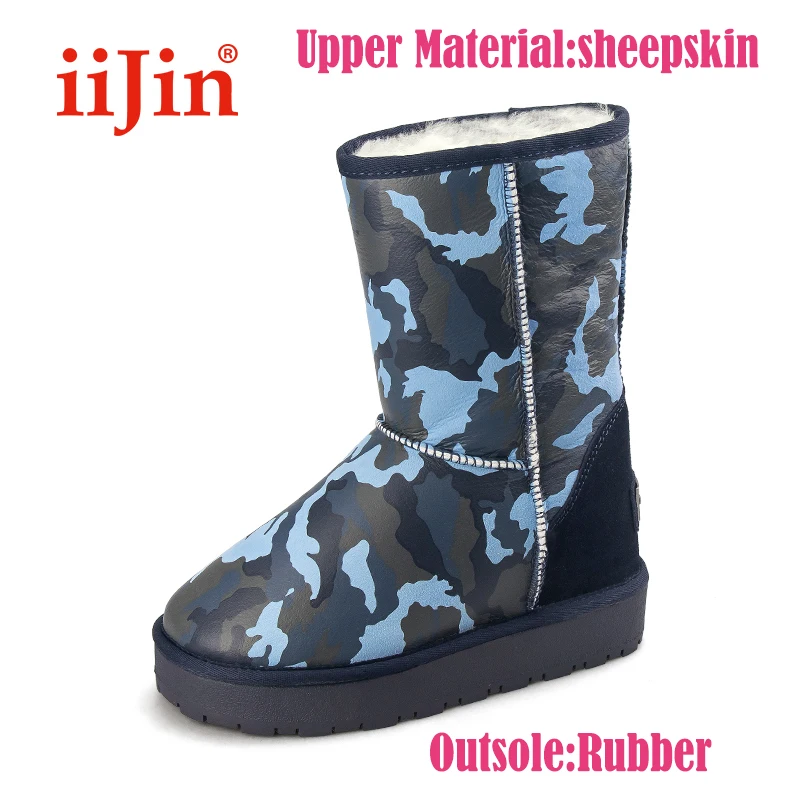 comprar Iijin Inverno Calor Camuflagem Fundo Grosso Apartamentos De Veludo Casual De Pelúcia Botas De Neve Feminino Sapatos Femininos Botas Nieve Mujer
