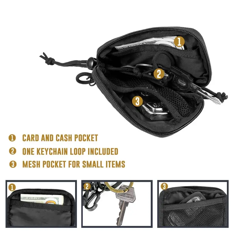OneTigris EDC сумка Портативный кошелек для замены ключей ROC держатель для карт кошелек Дорожный комплект монета мини кошелек для ключей мешочек и слоты для карт