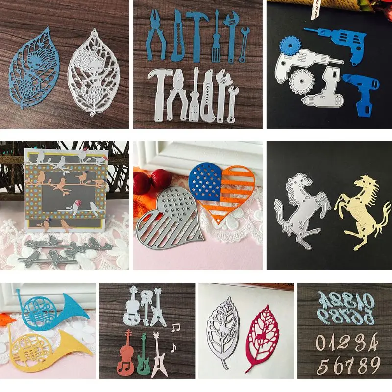 

Electric Drill Combination Metal Cutting Dies Stencil DIY Scrapbooking Album Stamp Paper Card Embossing Craft Decor 95AA