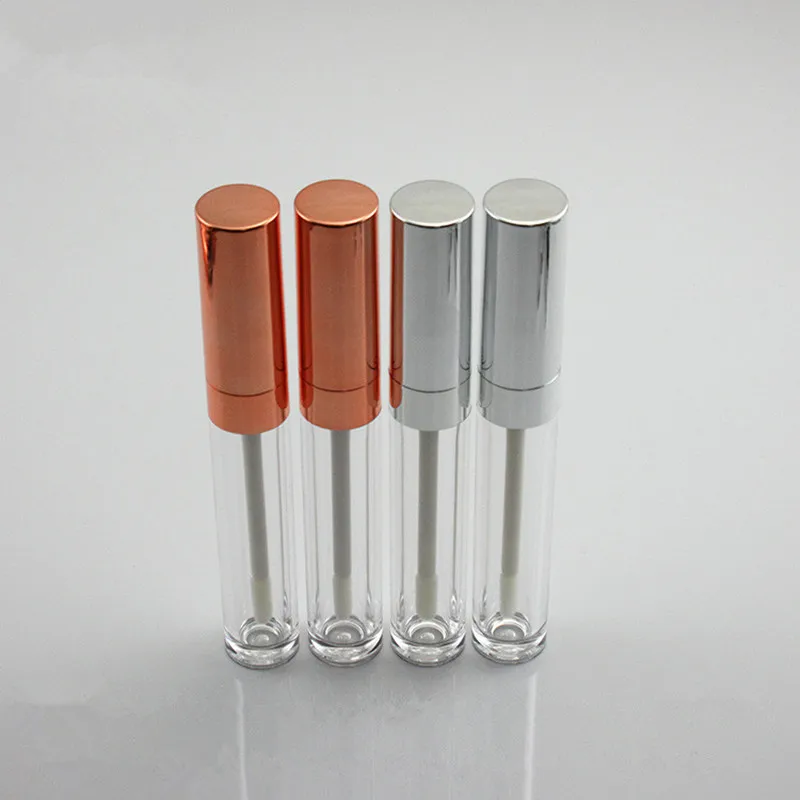 

wholesale 6ML Lipgloss Tube/Bottles Empty Lip Gloss Tubes Packaging Lipgloss containers Makeup Refillable Bottles Rose Gold Lid