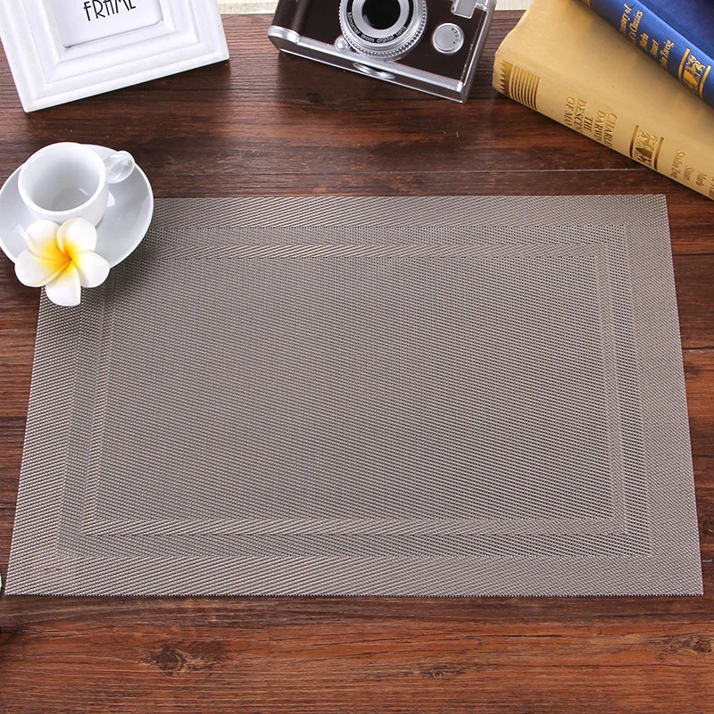 

Double bezel PVC PLACEMAT European Western-style PLACEMAT dining cushion insulation pad creative PLACEMAT 10pcs Sale New