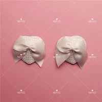 notcc super cute egirl white sequined bow chest sticker repeatedly use sexy unmarked heart shaped love cream paste women