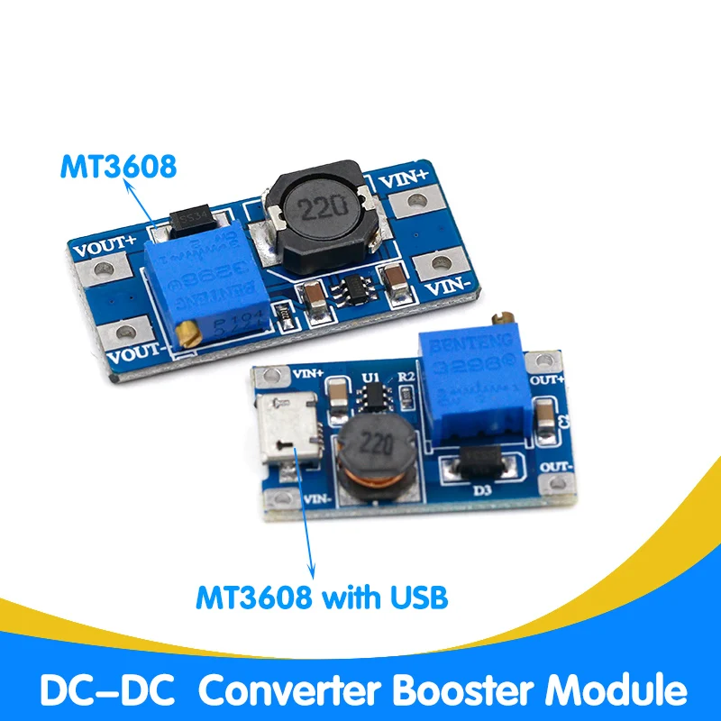 MT3608 DC-DC регулируемый Повышающий Модуль 2A повышение пластина Step Up Модуль с MICRO USB 2 V-24 V 5V 9V 12V 28V