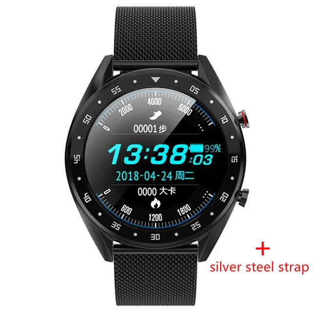 l7 black silver 696 K7 Смарт-часы спортивные водонепроницаемые L7 BTcall умные часы HRV отчет пульса монитор артериального давления часы фитнес-браслет - Цвет: l7 black silver