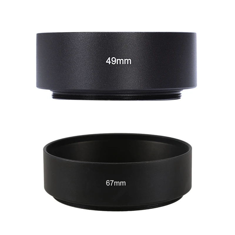 

2X 67Mm/49Mm Mount Standard Metal Lens Hood For Canon Nikon Pentax Sony Olympus