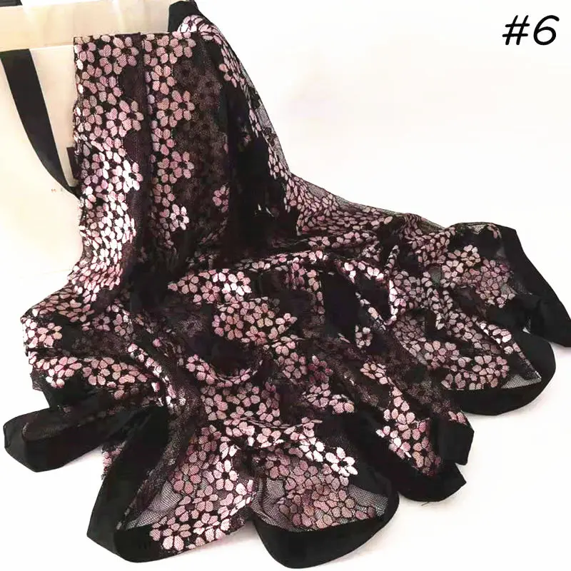 Новый gridding шарф с цветочным принтом текстурная шаль границы дизайн чистая ткань