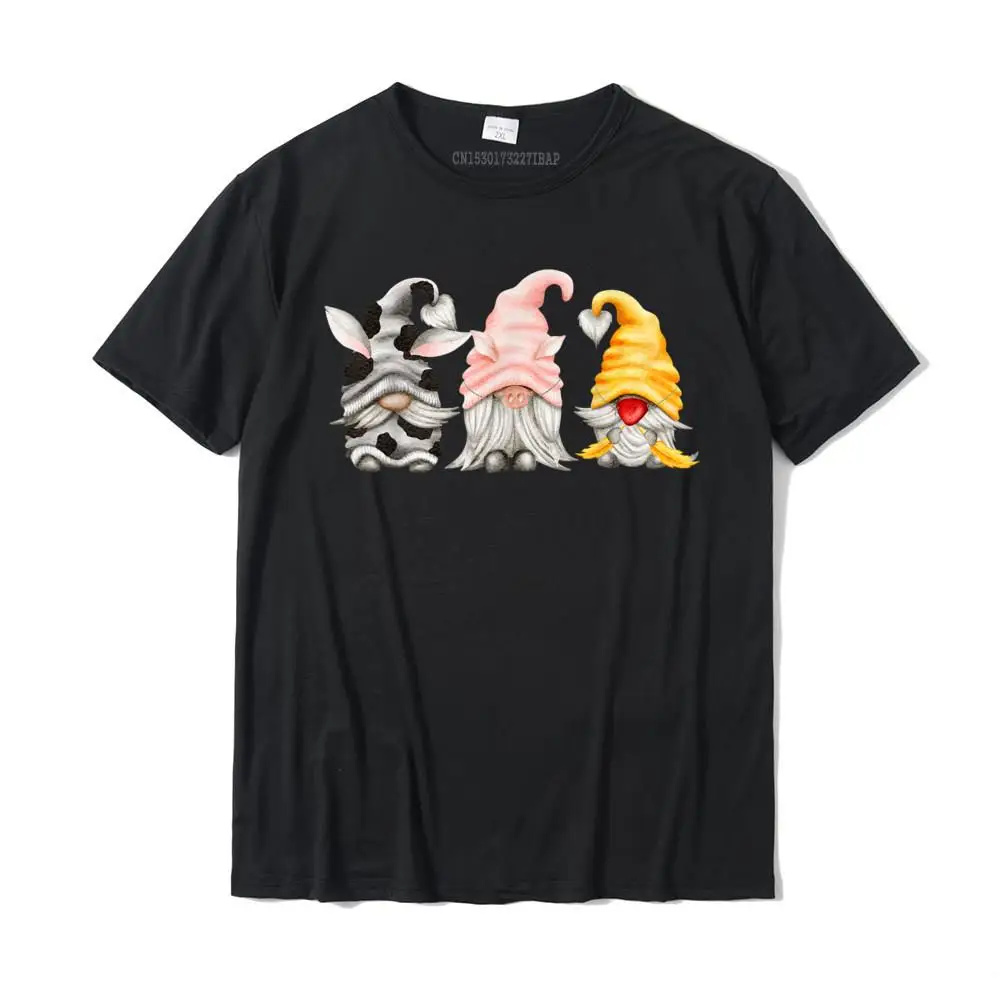 

Cow Pig Chicken Gnomes Funny Easter Day Farm T-Shirt Cotton Men's T Shirt Printed T Shirt Family Casual