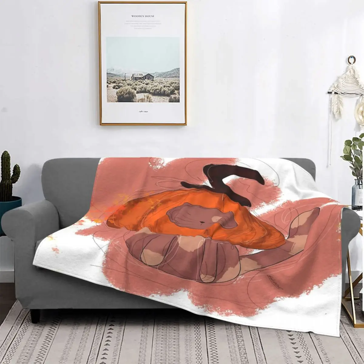 

Manta de gato de calabaza, colcha de cama a cuadros, toalla de lino, manta Kawaii de playa, a cuadros y fundas