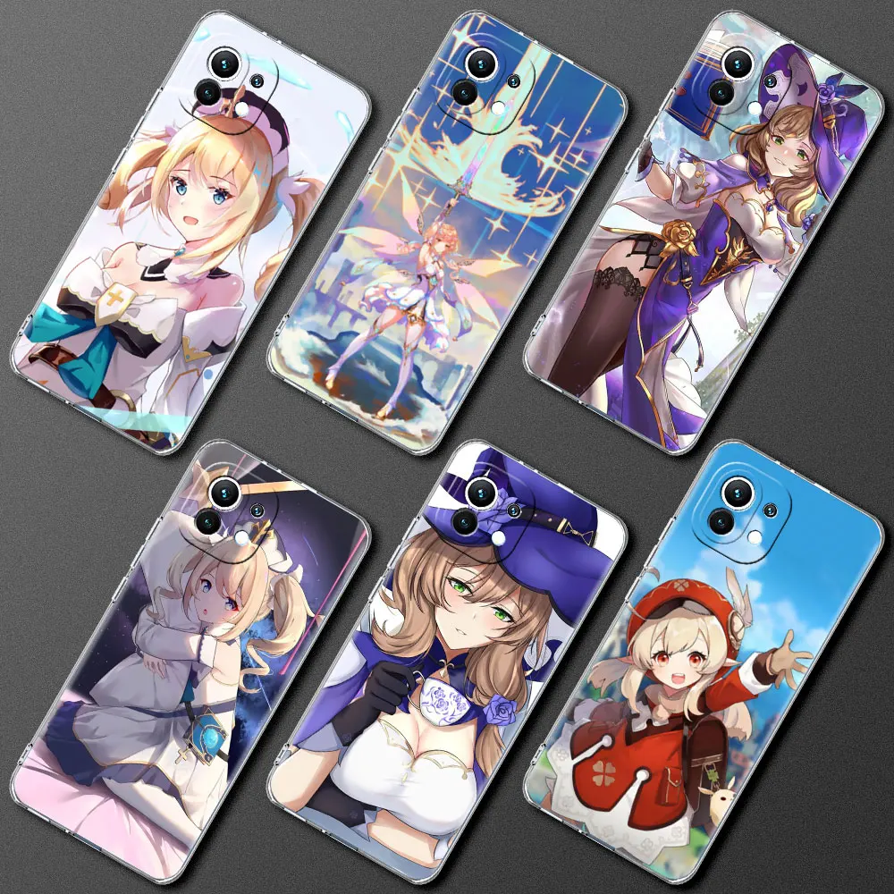 

Clear Case For Xiaomi Mi Poco X3 NFC 10T Pro M3 Note 10 Lite 9T F3 Shockproof Soft Silicone Phone Cover Genshinn Impactt Game