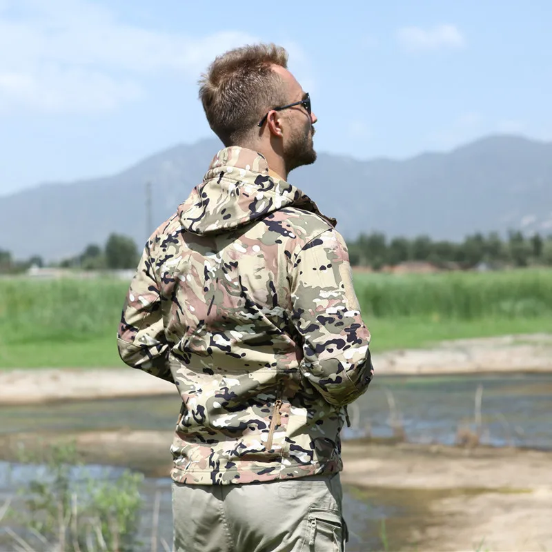 Мужская камуфляжная куртка в стиле милитари водонепроницаемая ветровка одежда