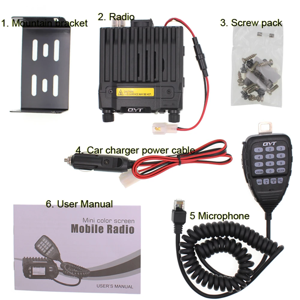 QYT KT-8900D Mobile Transceiver Dual Band Quad Standby VHF/UHF 136-174/400-480MHz Mini Car Radio Amateur (HAM)