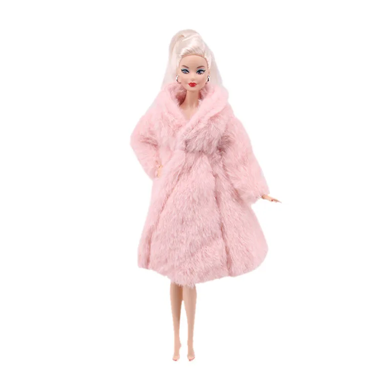 Вязаный мини свитер ручной работы разноцветный меховой аксессуары для кукол