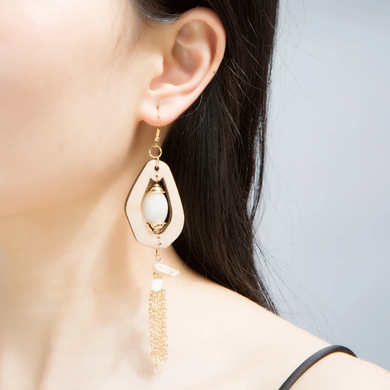 

New DIY Drop Earrings Tassel Earrings Geometirc Korean Earrings Bohemia Earring Long Jewelry Manual Trend Stone Earrings 507