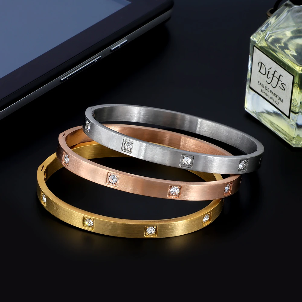 Новый бренд женские браслеты и открытые манжеты дизайн нержавеющая сталь