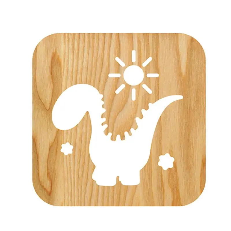 Деревянный ночсветильник Firya в виде кошачьей лапы собаки животного луна звезда 3D