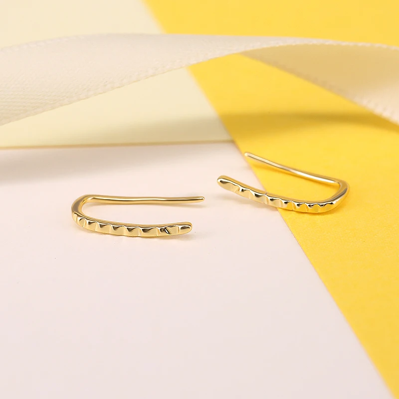 

BOAKO Earrings For Women Simple INS Irregular Texture S925 Sterling Silver Stud Earrings Prevent Allergy Jewelry Aretes De Mujer