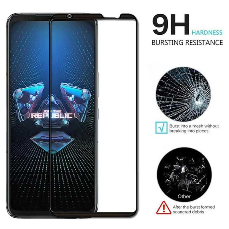 3Pcs/Lot Full Glue Full Cover Tempered Glass For Asus ROG Phone 5 ZS673KS 9H Screen Protector For ROG Phone 5 Protective Glass