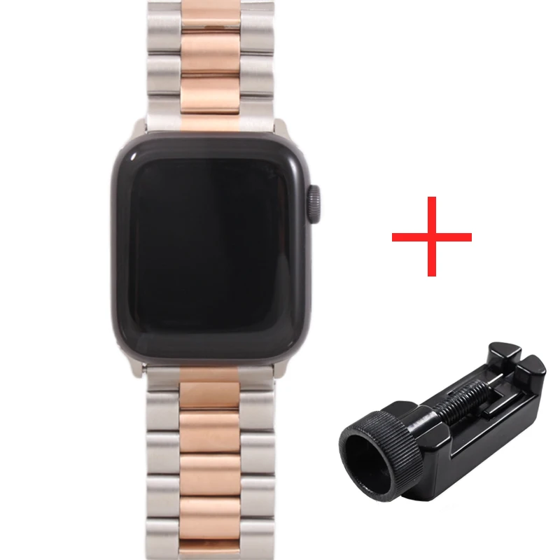 Ремешок для наручных часов Apple Watch, для детей 4, 5, 42 мм, 38 мм, версия 1/2/3 11 цветов металлический Нержавеющая сталь Ремешок Браслет ремешок для наручных часов iWatch серии 4 44 мм 40 мм - Цвет ремешка: 9YJMJ with tools