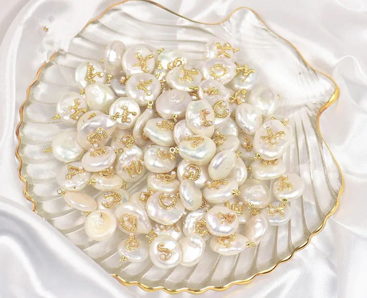 Одна штука пресноводный жемчуг белый плоская подвеска форма монеты английские