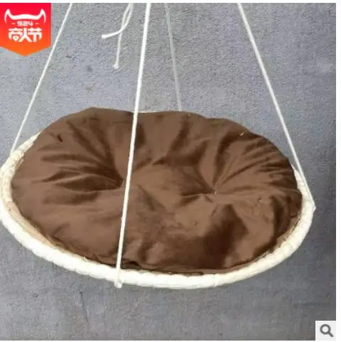 1 Ручная вязка, Круглый гамак для кошек, кровать из соломы и хлопковой ткани, подвесные кровати для кошек, для питомцев, солнечное сиденье для собак, удобные коврики, подушки CW045 - Цвет: 1