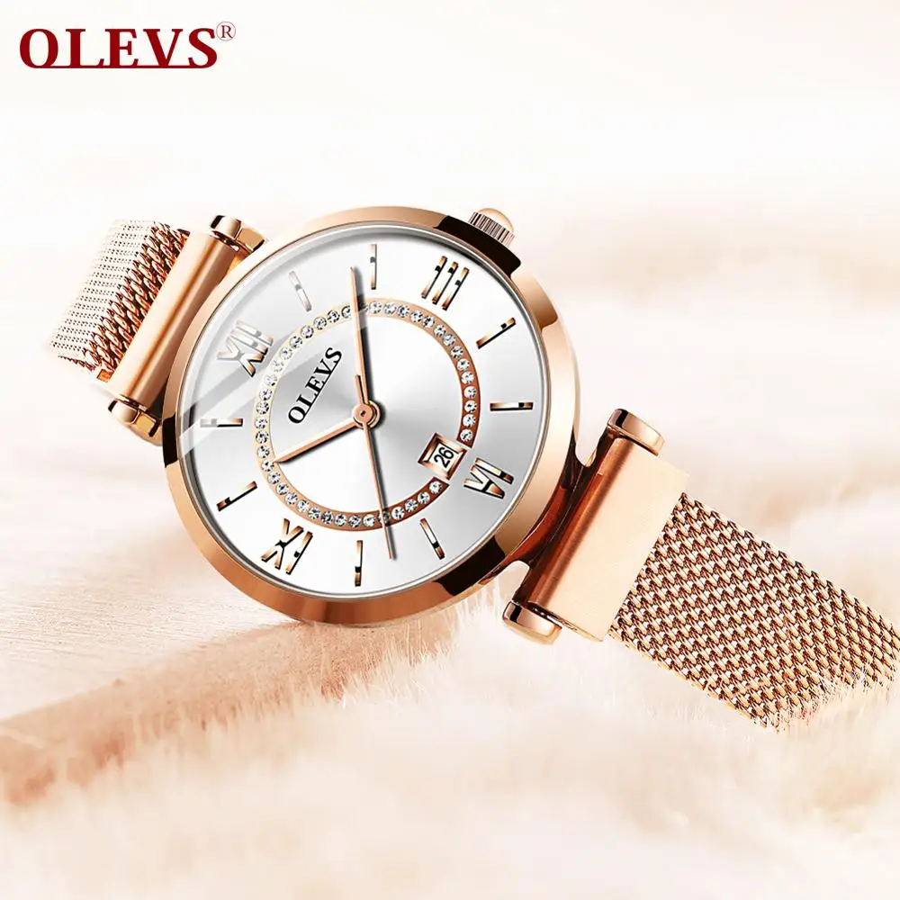 OLEVS 2020 Новый Для женщин розового золота мессенджер через плечо на магнитной