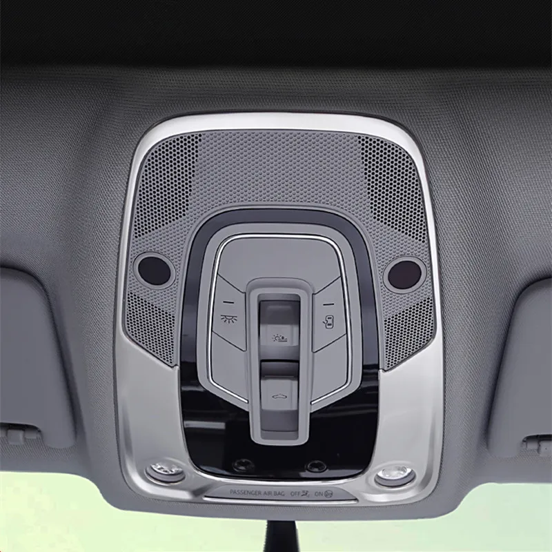 

Car Styling Reading Lamp Decoration Frame Cover Stainless Steel Strips For Audi A4 B9 2017-2019 Interior Roof Light Decor Trim