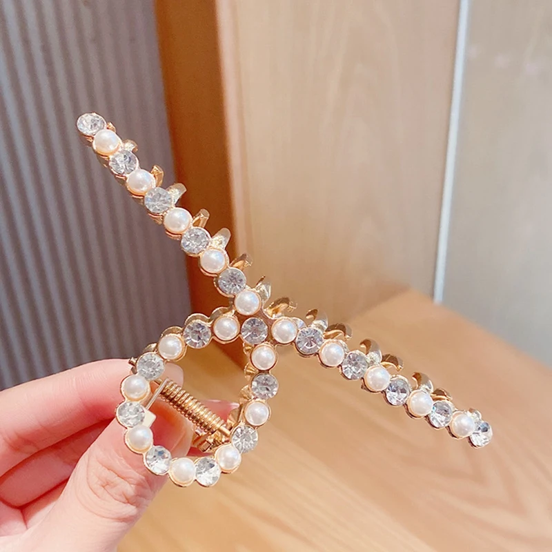 

Cross Crystal Imitation Pearl Hairpin All-match Bathing Hair Catch Lady Luxury Elegant Hairpin Hair Accessories