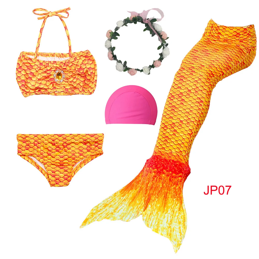 3 шт./комплект детский купальник-бикини с хвостом русалки |