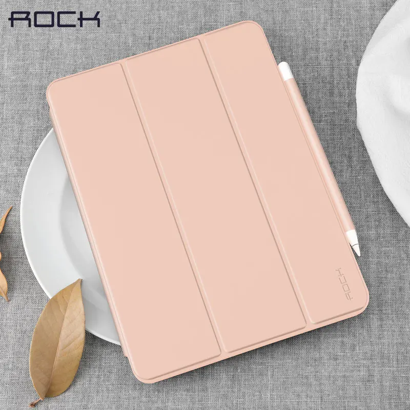 Чехол для iPad Pro 11 с держателем карандаша из искусственной кожи, умный чехол с подставкой ROCK Auto Sleep, Магнитный чехол для iPad Pro 12,", чехол для планшета