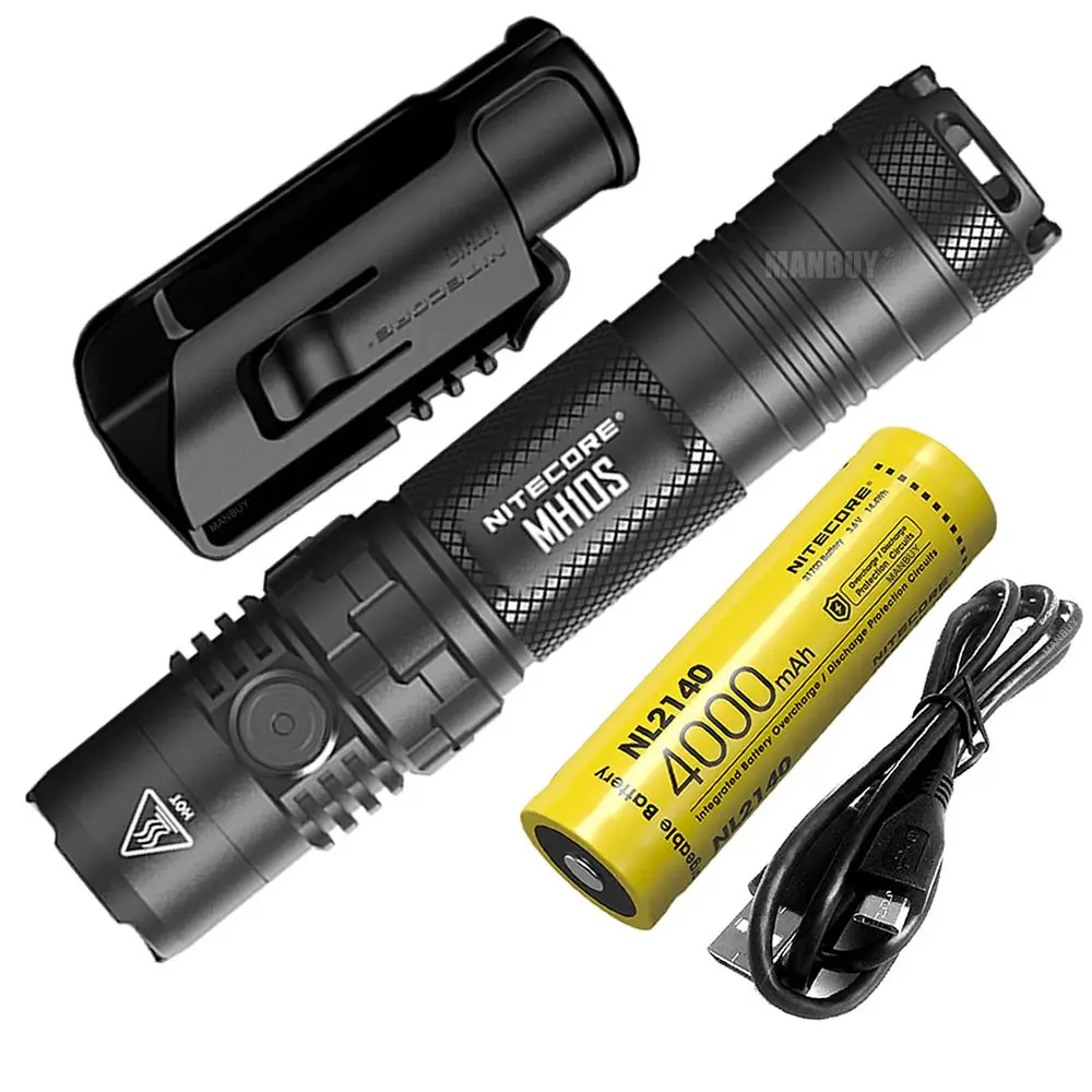 

NITECORE MH10S 1800Lm LED USBC Rechargeable Flashlight EDC Torch 4000mAh 21700 Battery for Outdoor Camping Fishing Free shipping