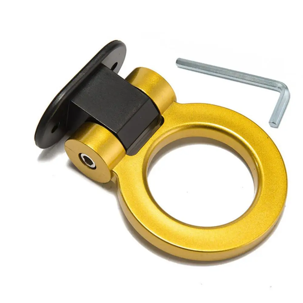 

OLOMM New Car Styling Trailer Hooks Sticker Decoration Car Auto Rear Front Trailer Simulation Racing Ring Vehicle Towing Hook