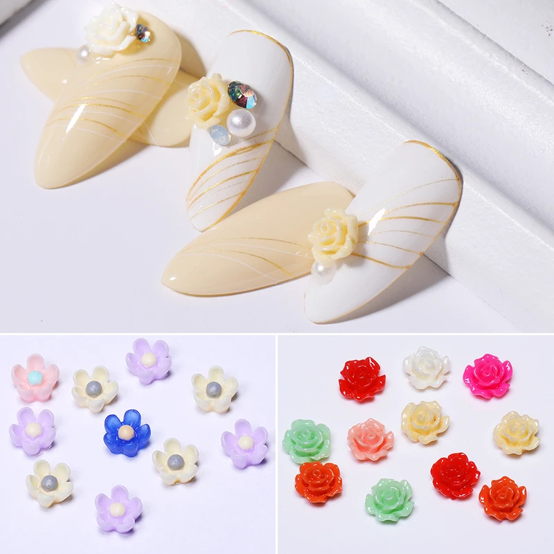 10 шт./пакет цветов красочные плоские пластмассовые цветы украшения для рукоделия