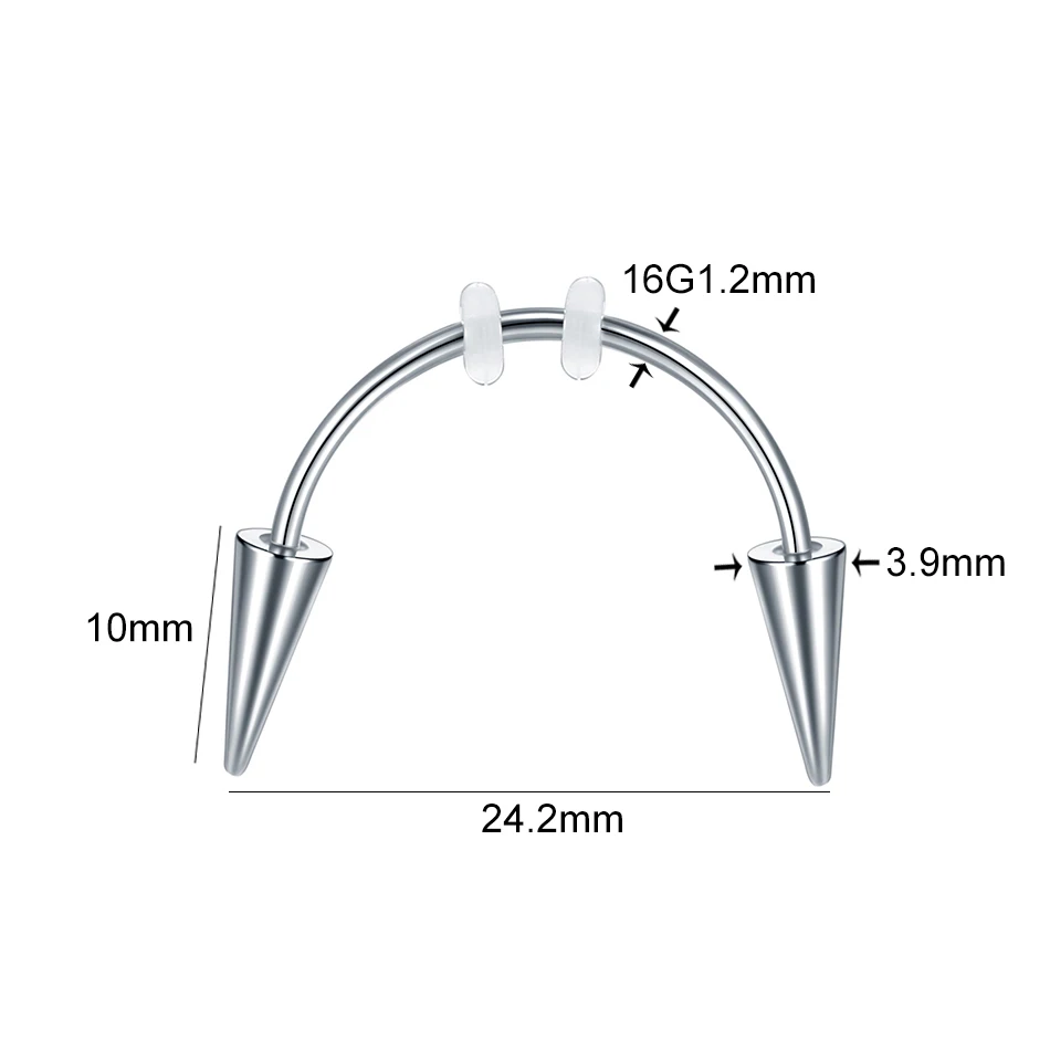 1 шт. кольцо из нержавеющей стали C-образный стержень клыки вампира шип губы обруч