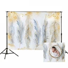 Фон для фотостудии для дня рождения баннеры с перьями Фотофон для новорожденных Фотофон для фотосъемки
