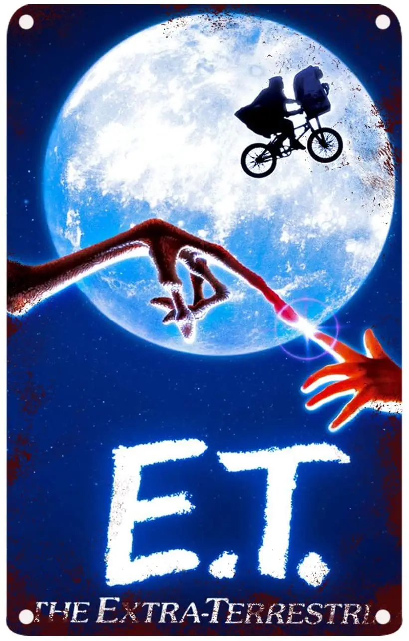 

TGDB E.T. The ExtraTerrestrial Tin Signs Vintage Movies Modern Wall Decoration for Bar Coffee & Bar Decor Home Kitchen 8x12