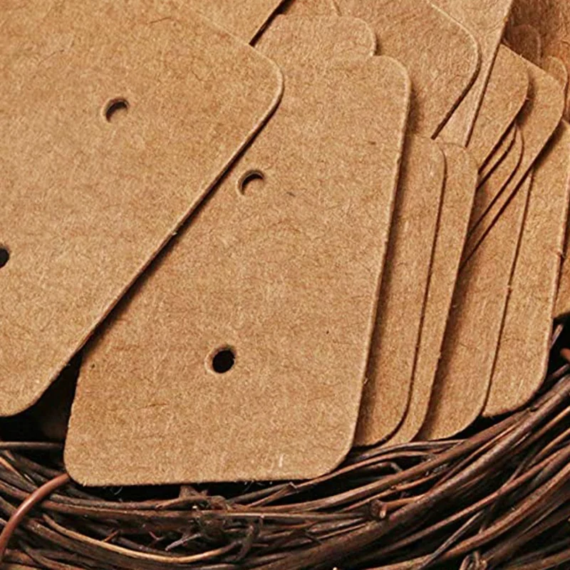 

50PCS Small Blank Kraft Paper Ear Studs Earring Display Cards Price Label Tag Jewelry Cards Holder, 3.5 x 2.5cm