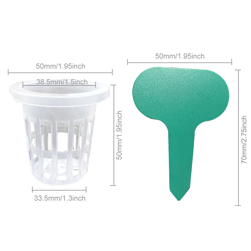 

Hydroponic Grow Kit Plant Grow Net Cups Grow Starter Cubes Rockwool with 10 Meter Cotton Rope 20 Stakes