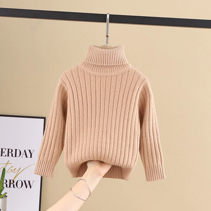 

Solid Kids Sweaters Spring Winter Baby Boys Girls Warm Knitted Bottoming Thicken Teenage Outdoor Children's Clothes Top High Qua