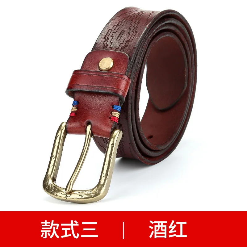 

Luxury genuine leather belt men vintage leather belts men's jeans strap black color wide strapping waistband brown thong