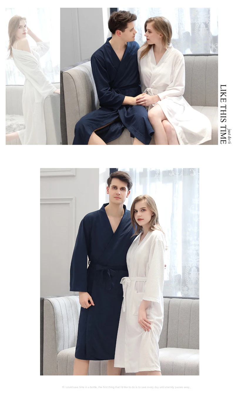 Мужской халат, Осень-зима, вафельный тонкий, yukata, Абсорбирующая, быстросохнущая Пижама, домашняя одежда, ночная рубашка, roupao feminino