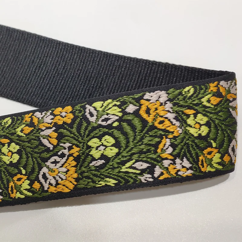 Новый дизайн высокое качество 2 дюймов желтый цветной вышивкой полиэстер лямки