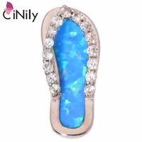 cinily 925 sterling silver created blue white fire opal cubic zirconia wholesale filp flops for women jewelry pendant sp002 03