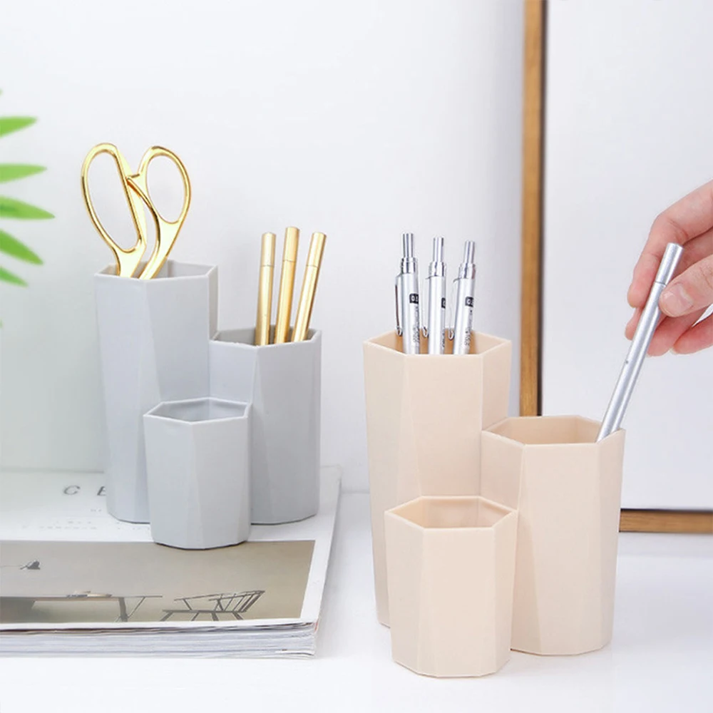 Контейнер для хранения косметических кистей макияжа с 3 отделениями