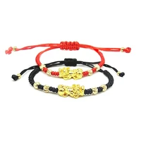new fashion braided rope brave bracelet lucky transfer red and black braided rope couple bracelet for lovers jewelry gift