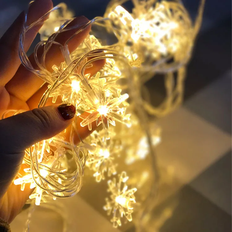 Декор рождественской елки 10 20 40LED украшения в виде снежинки елочные игрушки для украшения дома Noel Navidad счастливого Нового года, Q