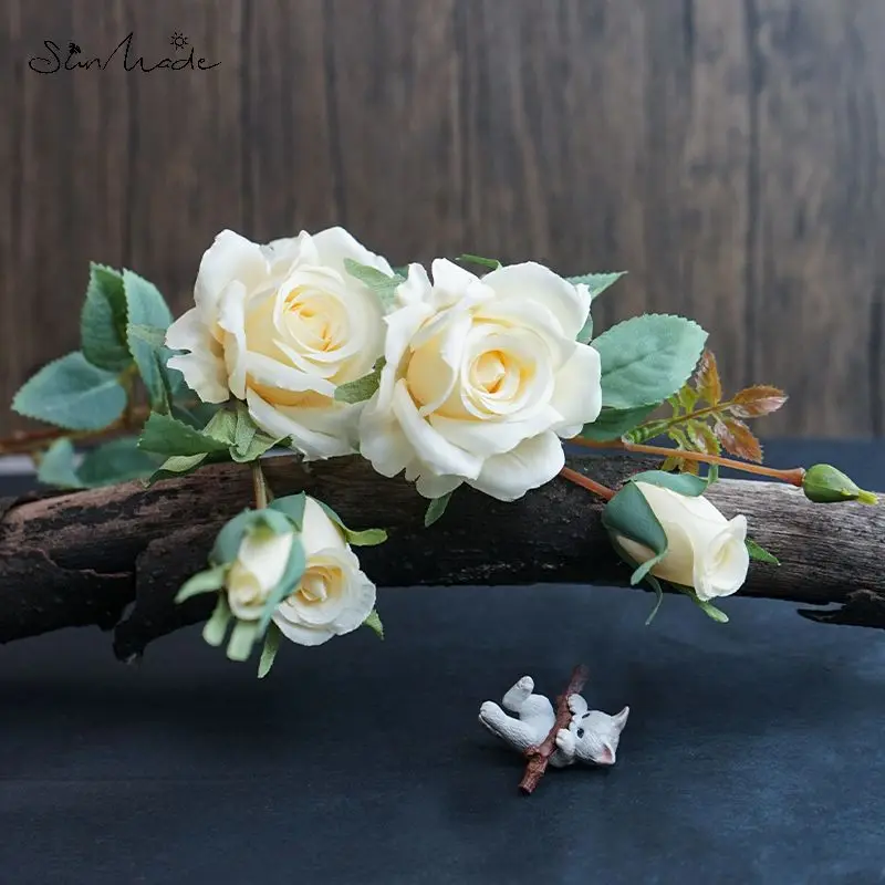 

Искусственные розы SunMade, шелк, цвет шампанского белый