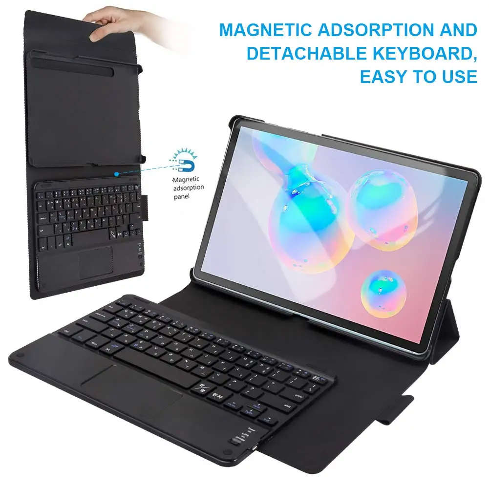 Для samsung Galaxy Tab S6 10," SM-860/T865 планшет с магнитной адсорбцией съемный чехол с клавиатурой Bluetooth и кожаный чехол