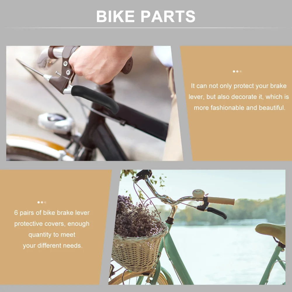 

6 Pairs Brake Handle Cover Bike Brake Handle Protector Silicone Sleeve